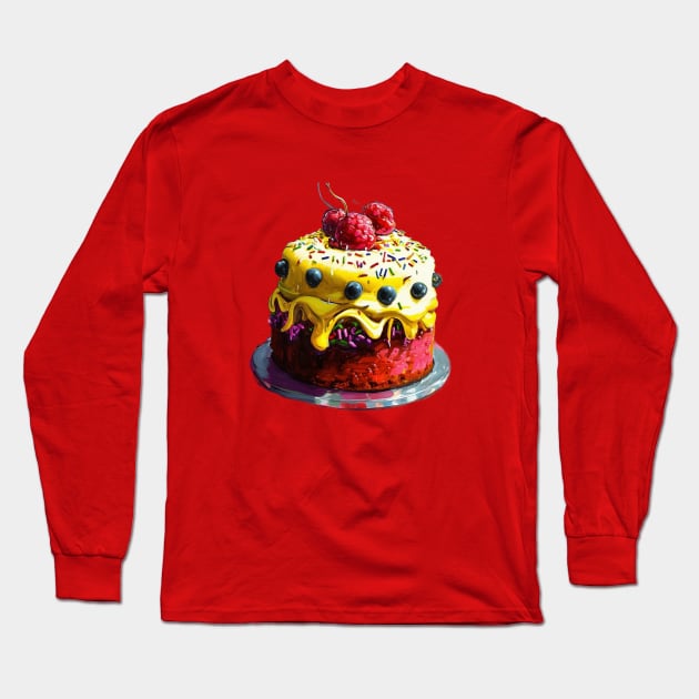 Mini Cake  , strawberry  with  banana Iceing.. Long Sleeve T-Shirt by CS77